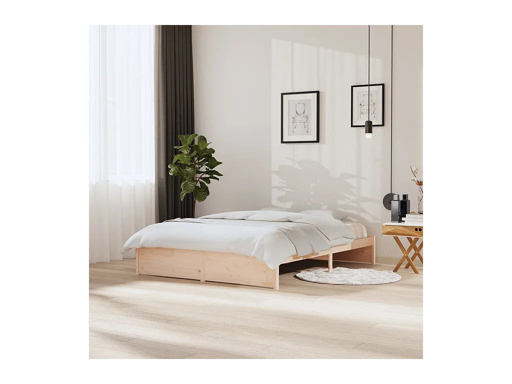 Bedframe zonder matras massief hout 150x200 cm