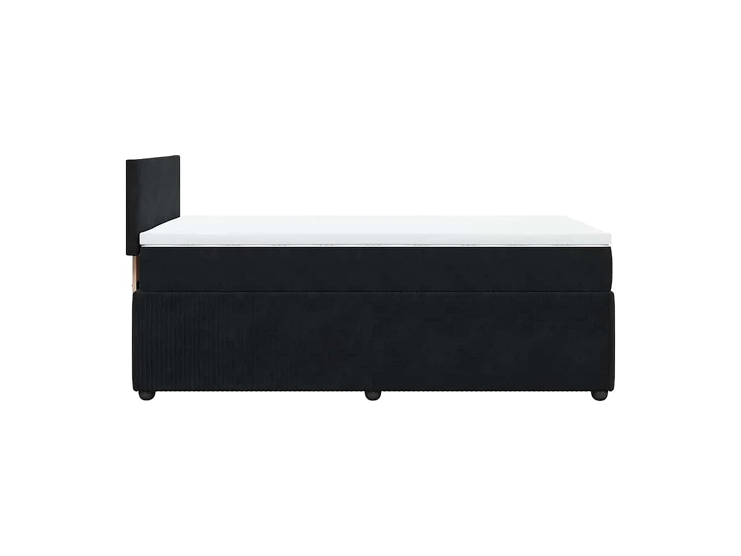 Lattenbodem en matras Zwart 80x200 cm Fluweel