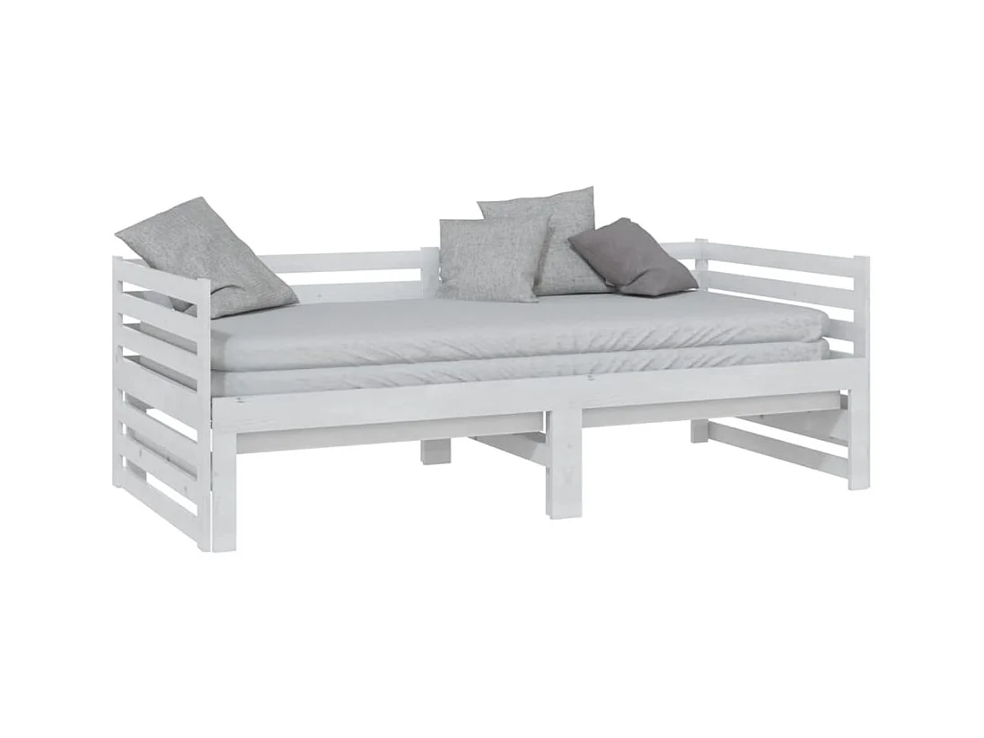 Letto scorrevole senza materasso bianco 2x(90x200) cm