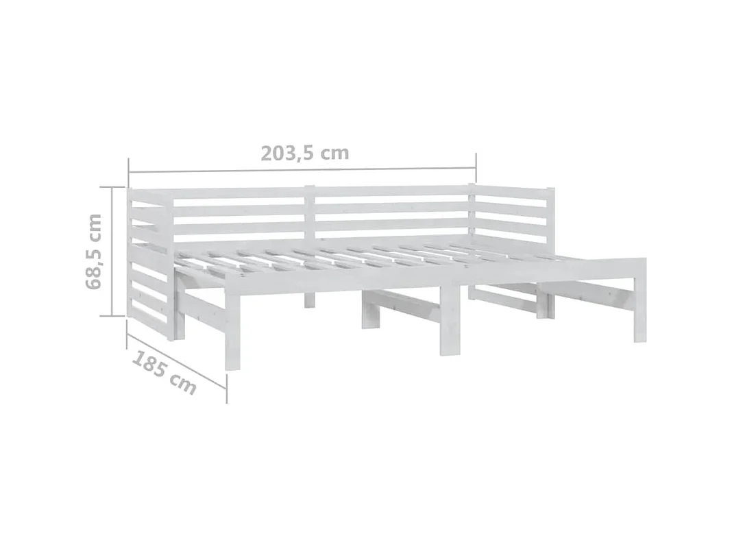 Letto scorrevole senza materasso bianco 2x(90x200) cm