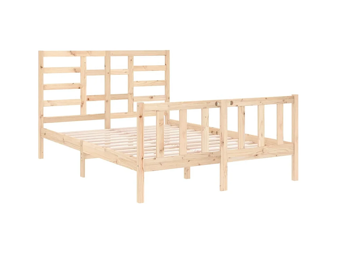 Estructura de cama sin colchón de madera maciza 140x190 cm