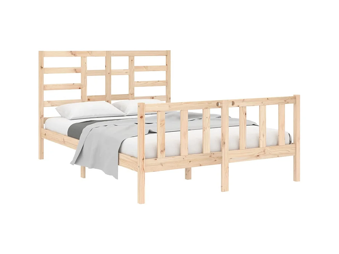 Bedframe zonder matras massief hout 140x190 cm