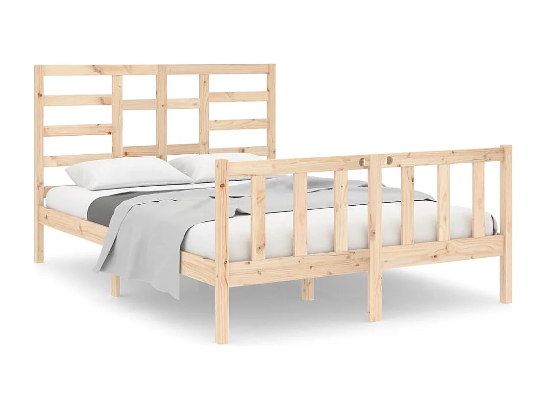Bedframe zonder matras massief hout 140x190 cm