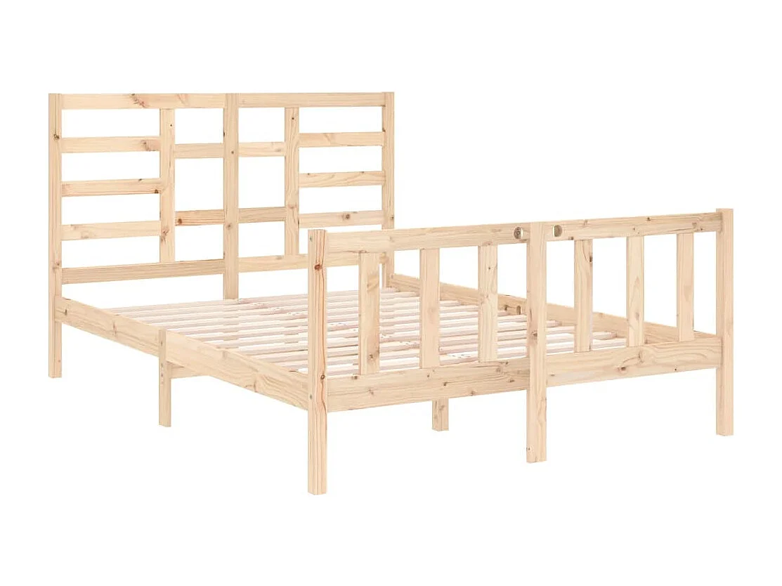 Bedframe zonder matras massief hout 140x190 cm
