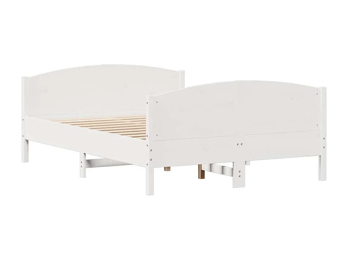 Struttura letto senza materasso bianco 135x190 cm in legno massello di pino