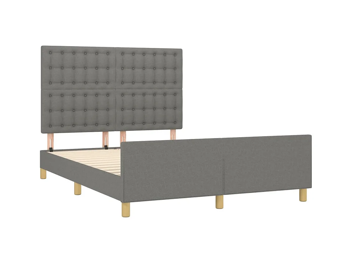 Struttura letto senza materasso grigio scuro tessuto 140x190 cm