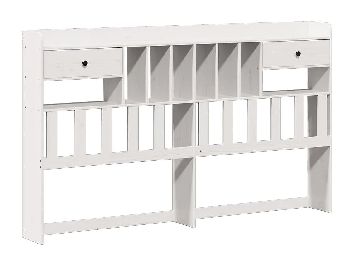 Cama librería blanca sin colchón 180x200 cm madera maciza de pino