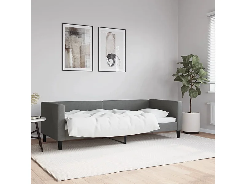 Lit de repos sans matelas gris foncé 80x200 cm tissu