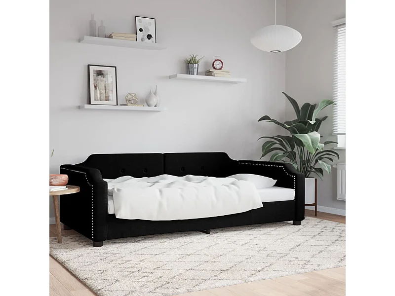 Daybed zonder matras zwart 80x200 cm stof