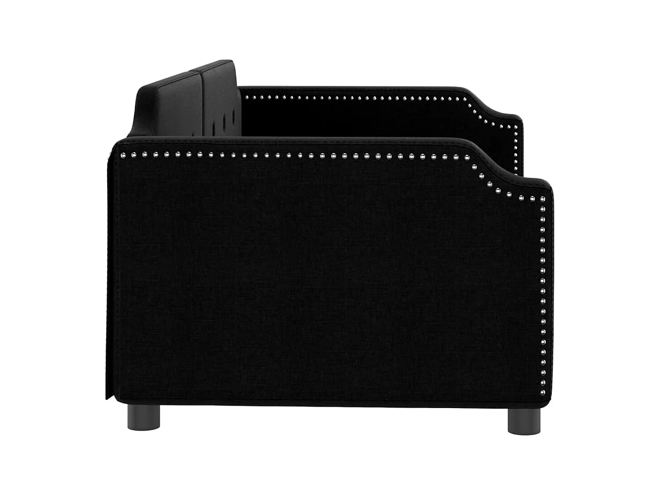 Divano letto senza materasso in tessuto nero 80x200 cm