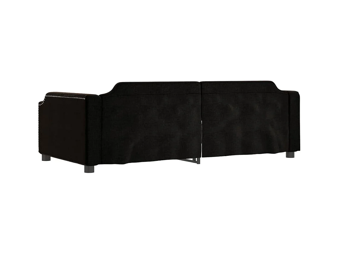 Divano letto senza materasso in tessuto nero 80x200 cm
