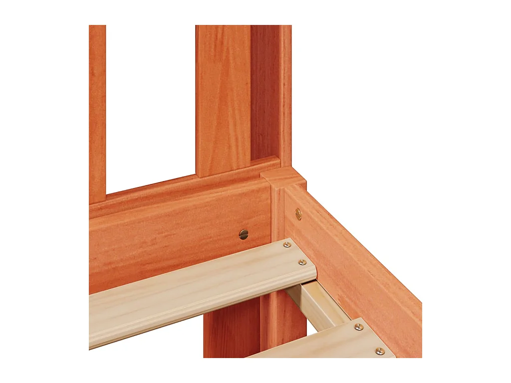 Letto libreria senza materasso, cera marrone, 160x200 cm, pino massiccio