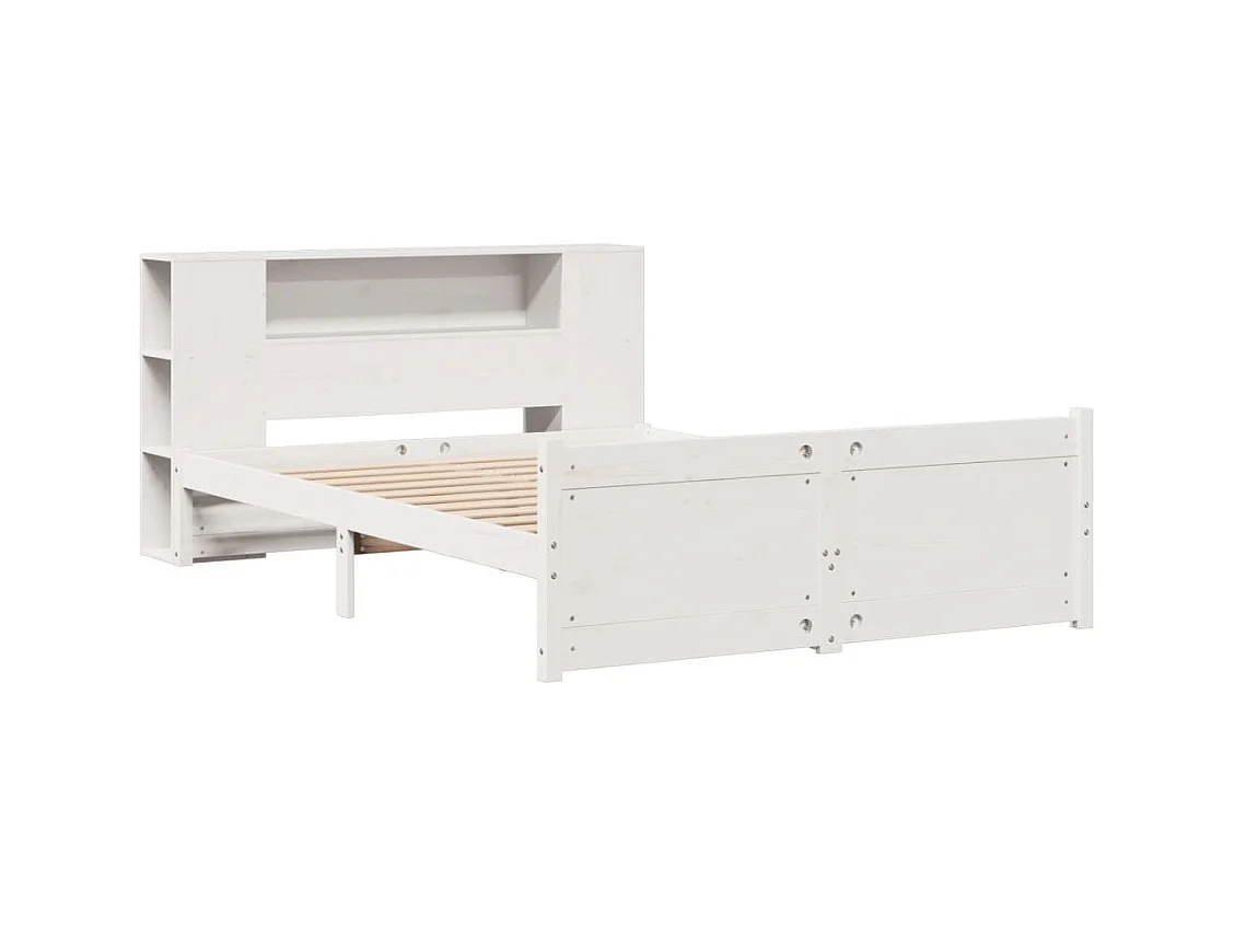 Wit boekenkastbed zonder matras 140x200 cm massief grenenhout