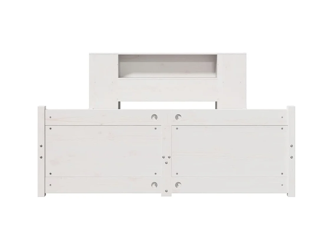 Wit boekenkastbed zonder matras 140x200 cm massief grenenhout