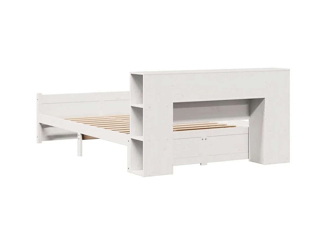 Wit boekenkastbed zonder matras 140x200 cm massief grenenhout