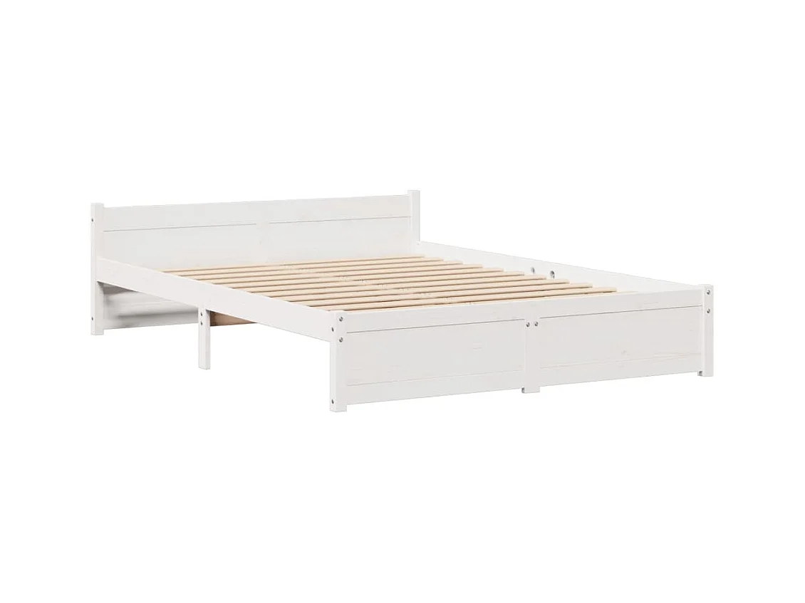 Wit boekenkastbed zonder matras 140x200 cm massief grenenhout