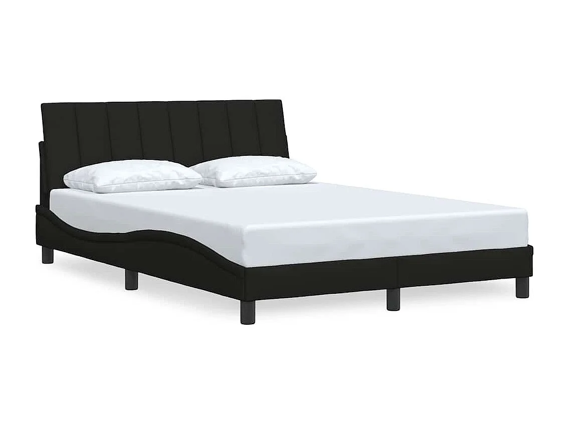 Cadre de lit sans matelas noir 120x200 cm tissu