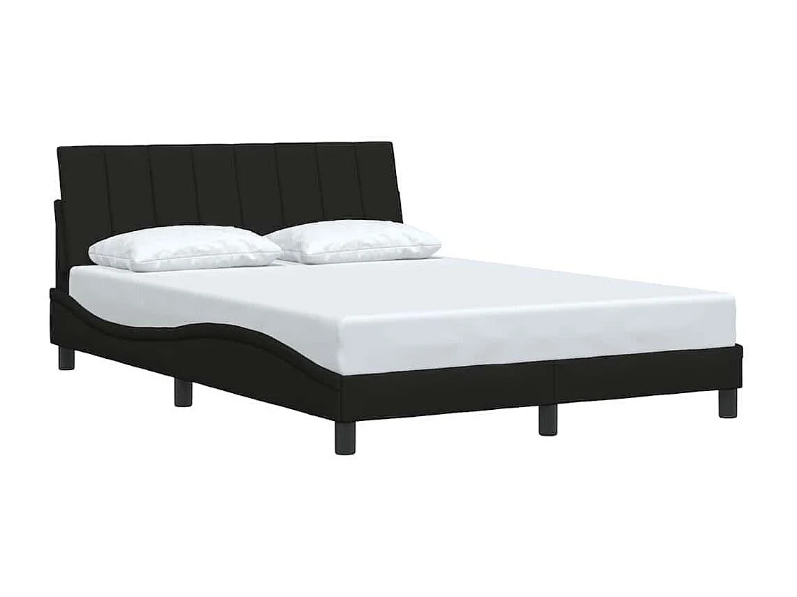 Cadre de lit sans matelas noir 120x200 cm tissu