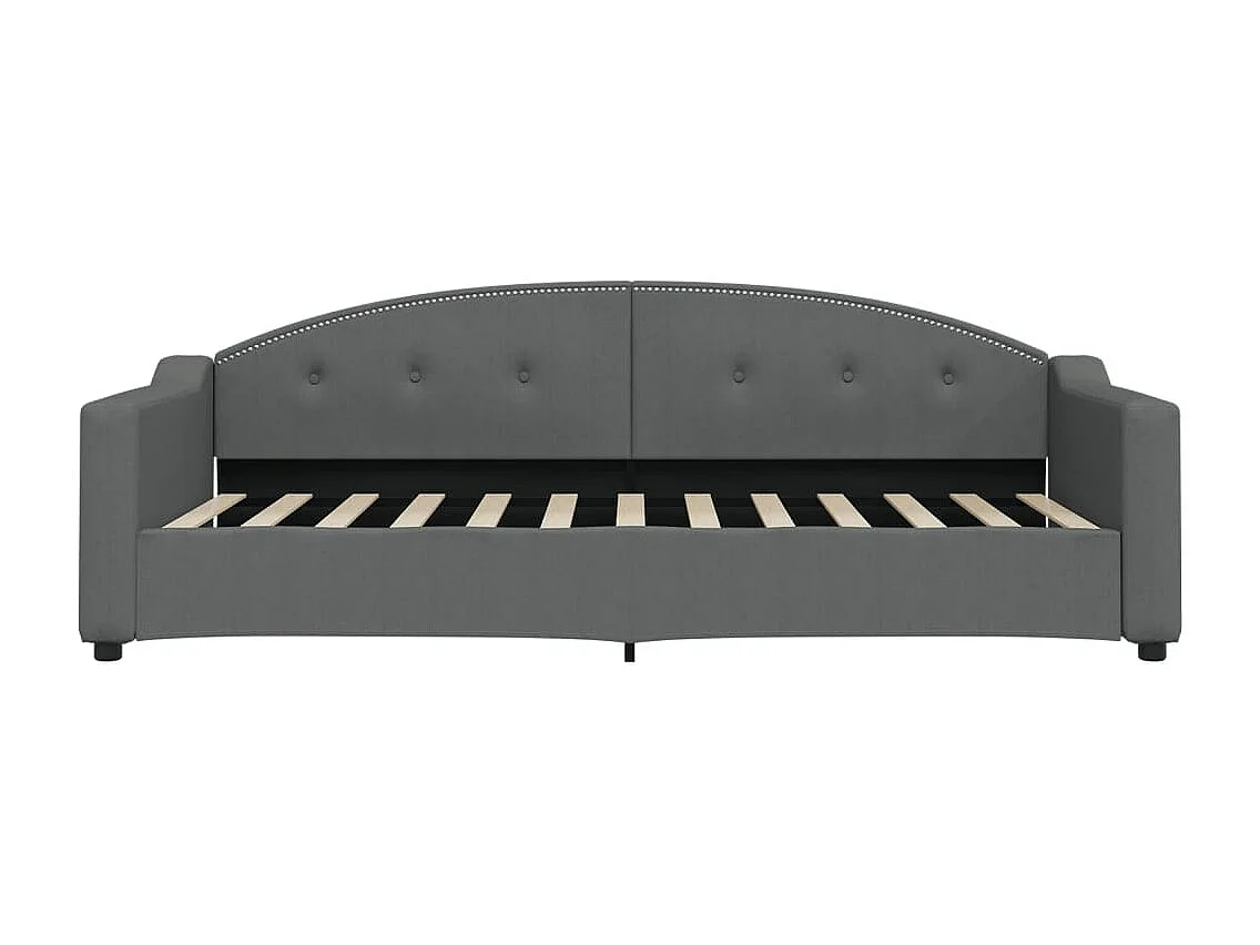 Lit de jour avec matelas gris foncé 90x200 cm tissu