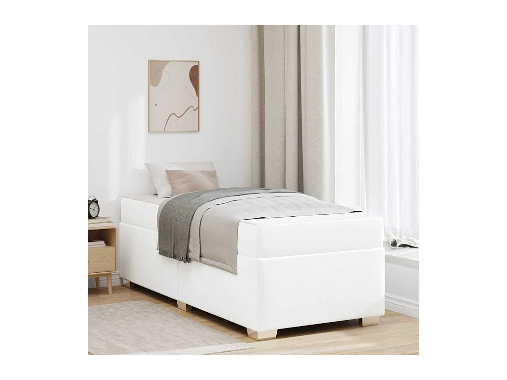 Cadre de lit Blanc 90 x 190 cm Faux cuir