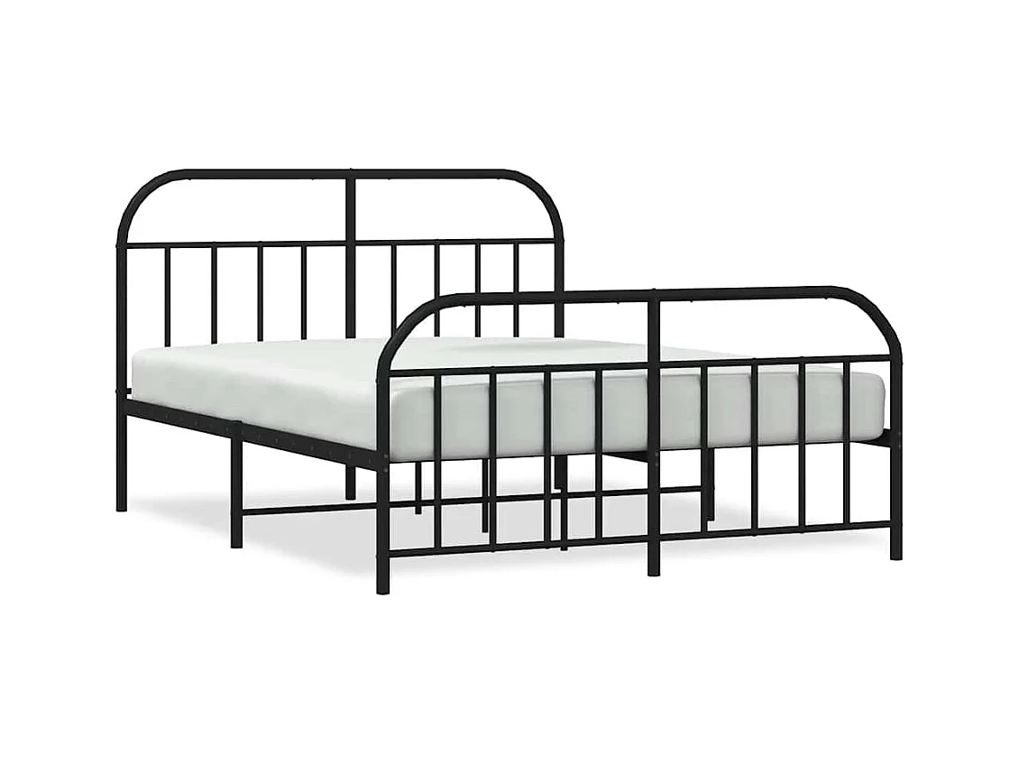 Struttura letto in metallo senza materasso con pediera nera 180x200cm