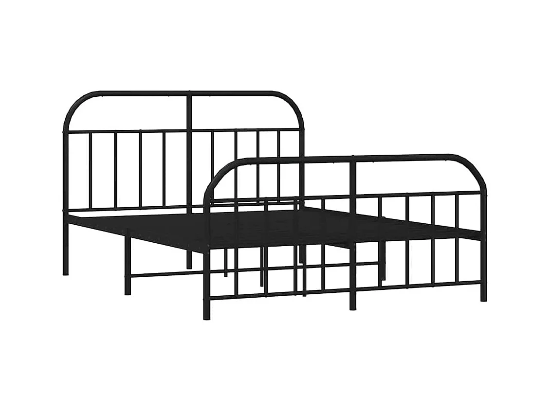 Struttura letto in metallo senza materasso con pediera nera 180x200cm