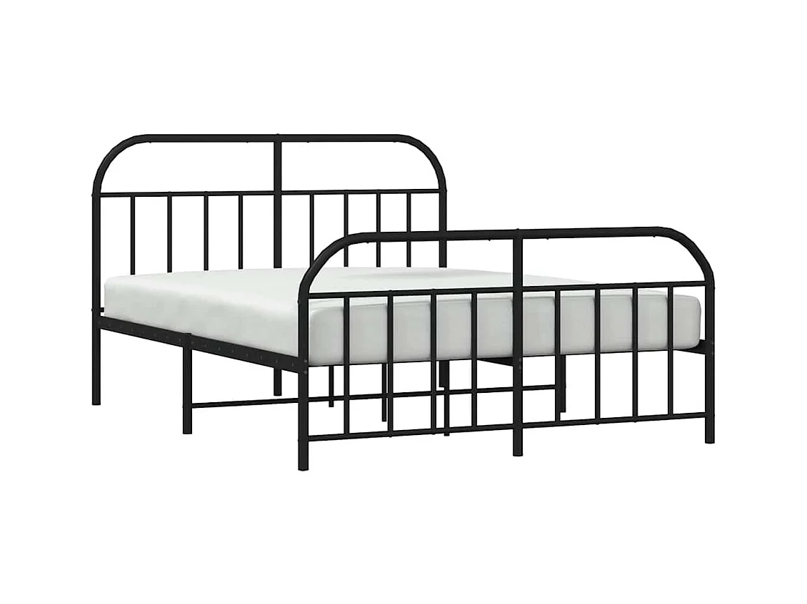 Struttura letto in metallo senza materasso con pediera nera 180x200cm