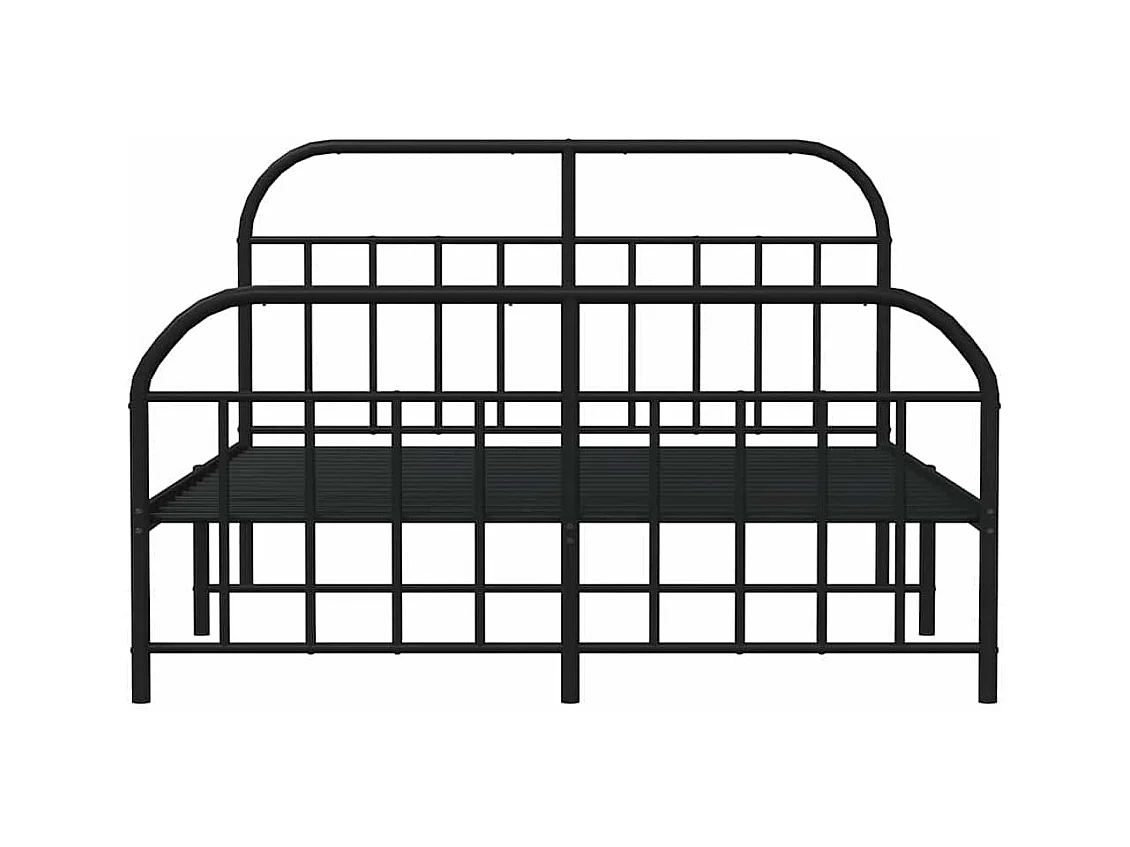 Struttura letto in metallo senza materasso con pediera nera 180x200cm