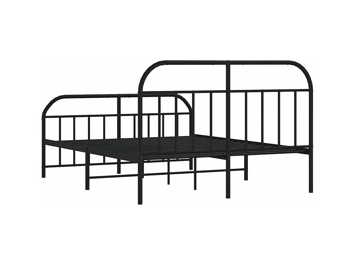 Struttura letto in metallo senza materasso con pediera nera 180x200cm
