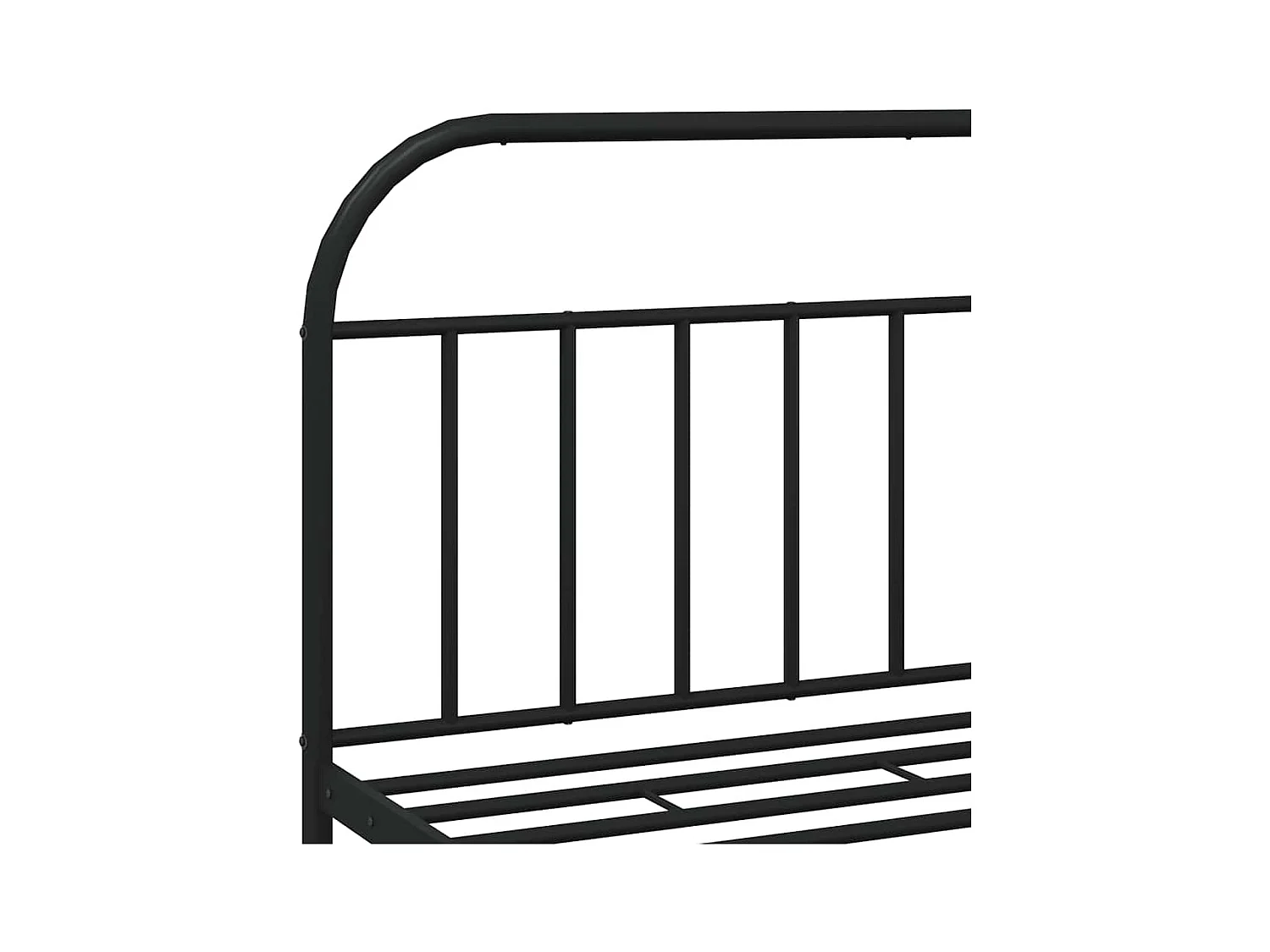 Struttura letto in metallo senza materasso con pediera nera 180x200cm