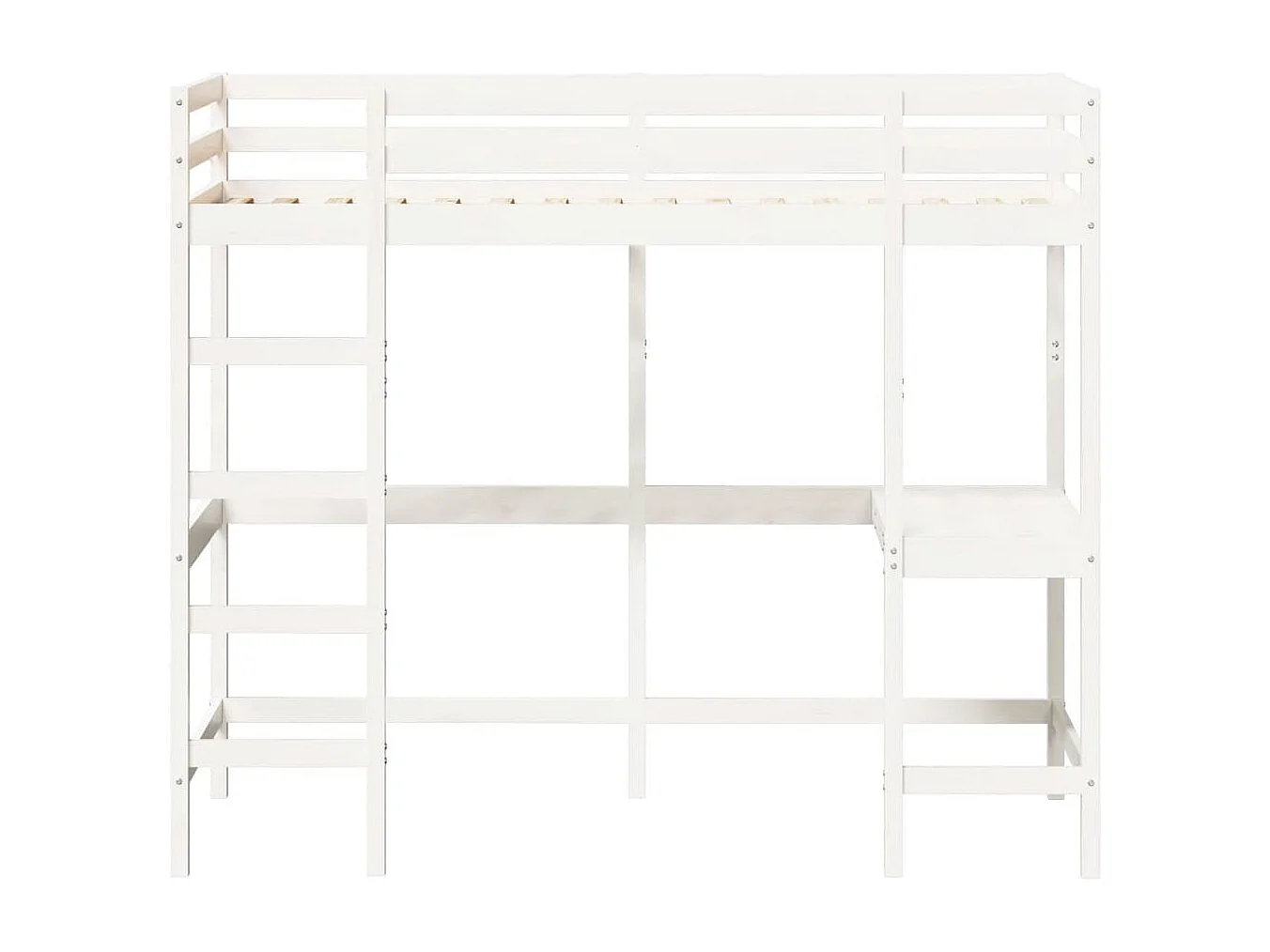 Lit superposé sans matelas blanc 90x200 cm bois de pin massif