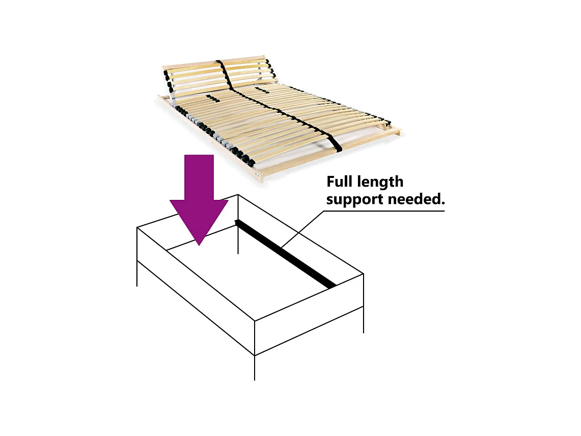 Rete a doghe senza materasso con 28 doghe 7 zone 120x200 cm