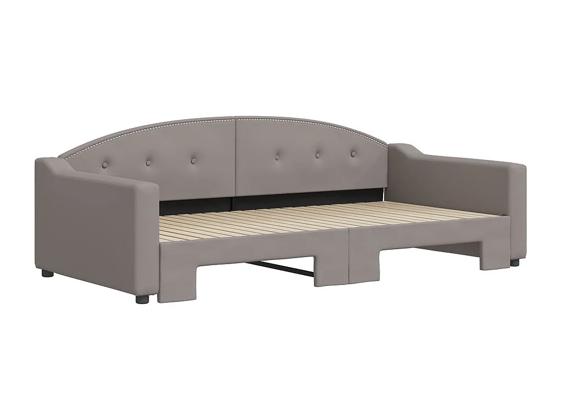 Dagbed met uitschuifbed taupe 100x200 cm stof