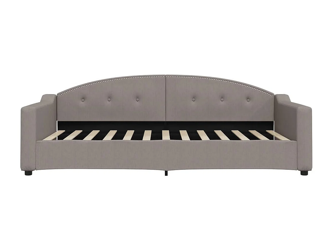 Dagbed met uitschuifbed taupe 100x200 cm stof
