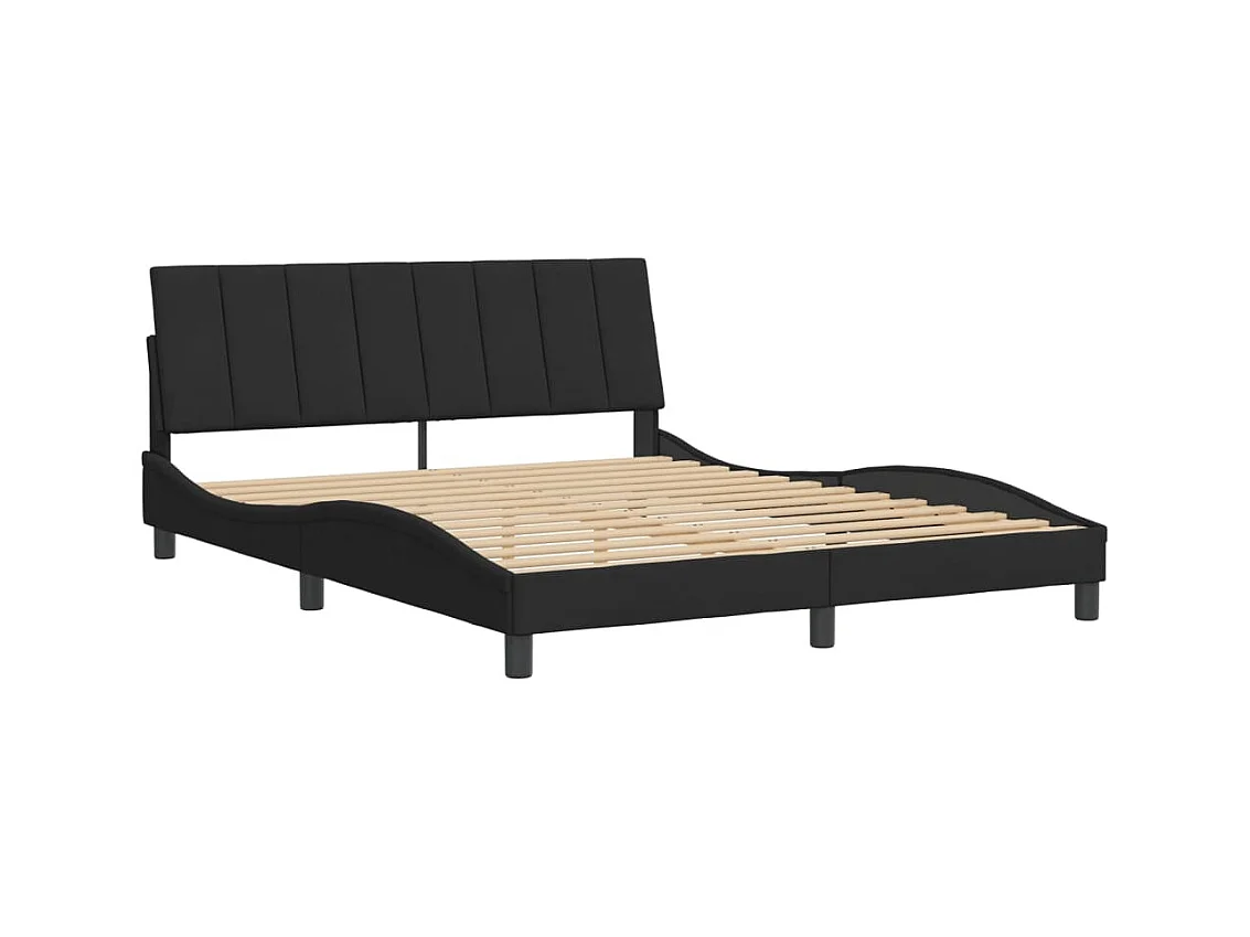 Bedframe zonder matras zwart 160x200 cm fluweel