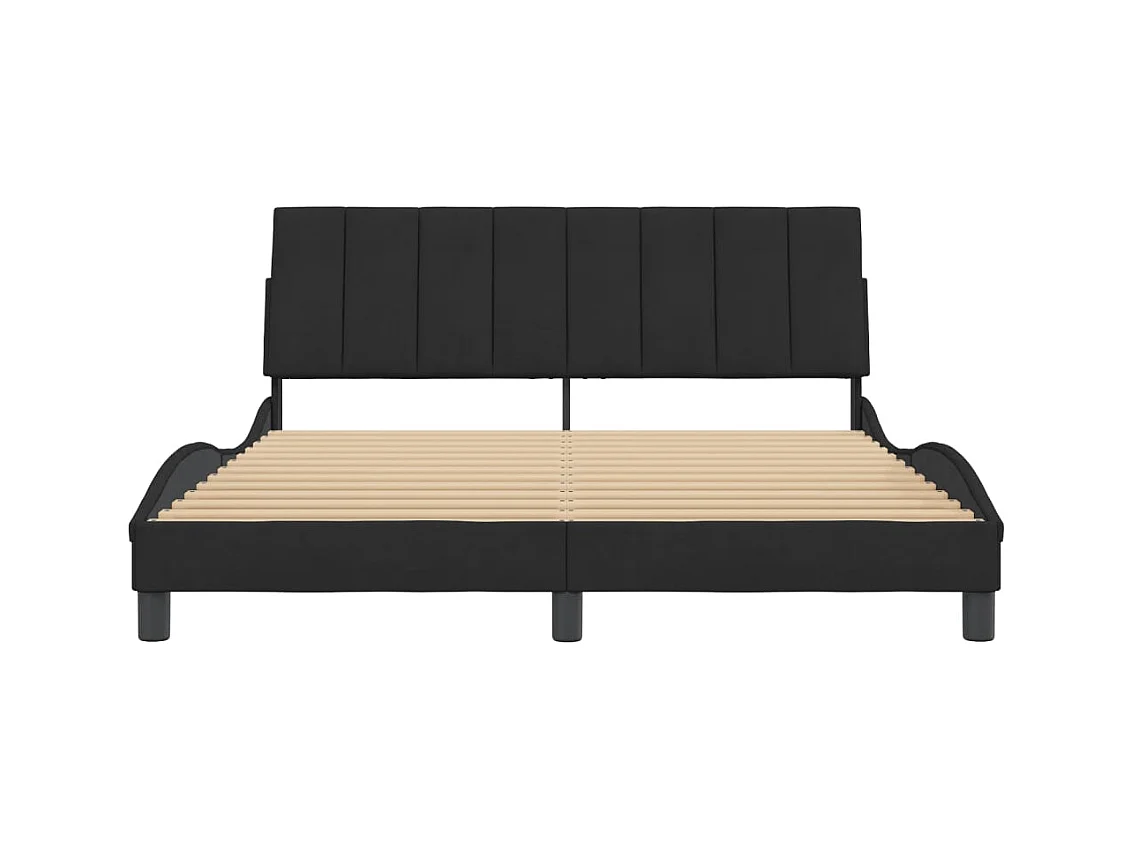 Bedframe zonder matras zwart 160x200 cm fluweel