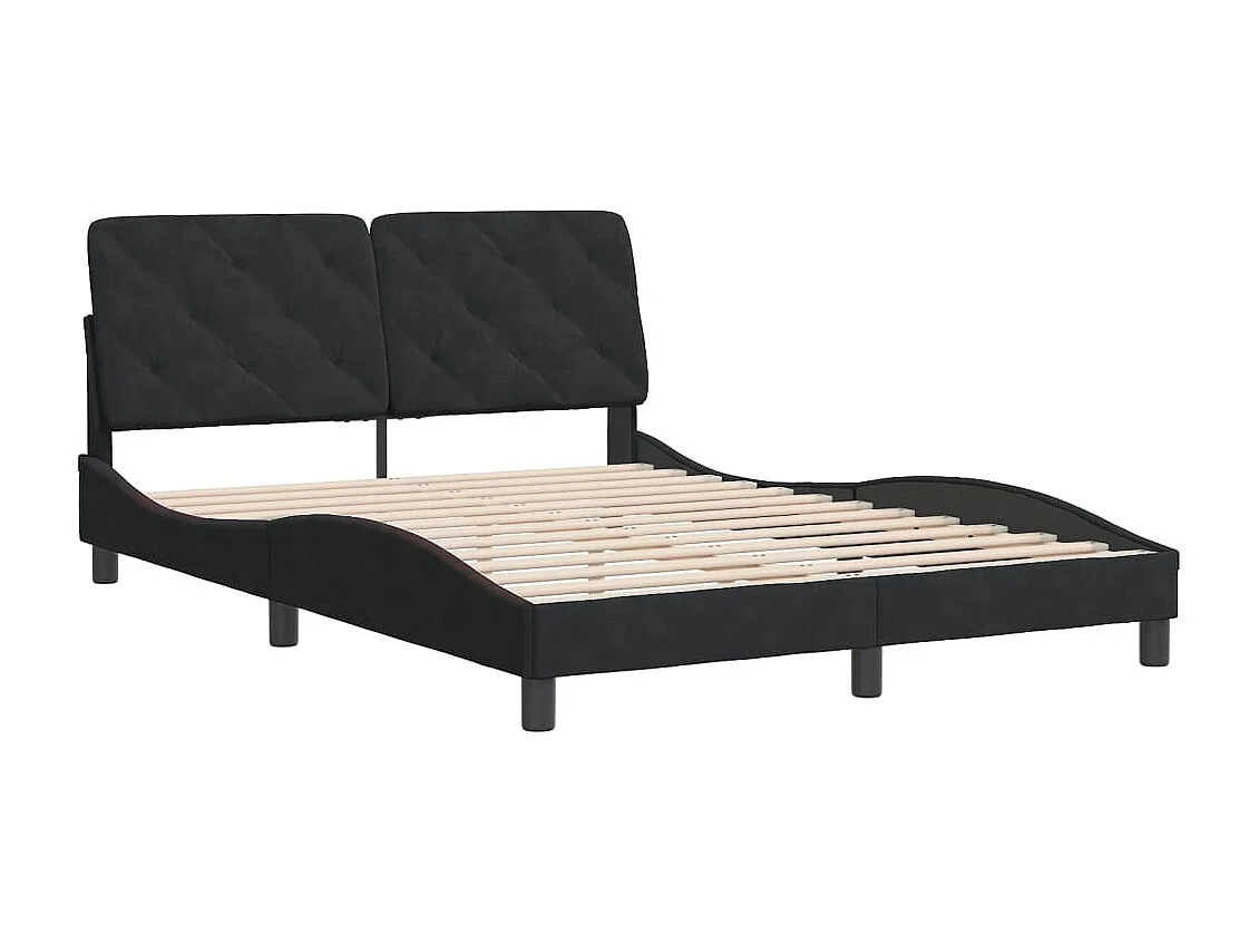 Cadre de lit sans matelas noir 120x200 cm velours