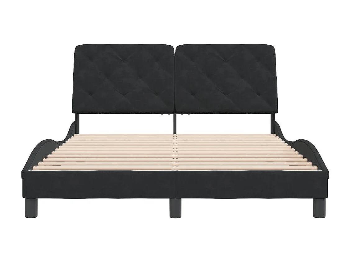Cadre de lit sans matelas noir 120x200 cm velours