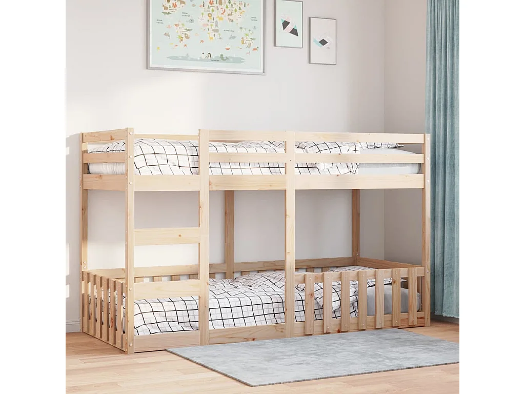 Letto a castello 80x200 cm in legno massello di pino