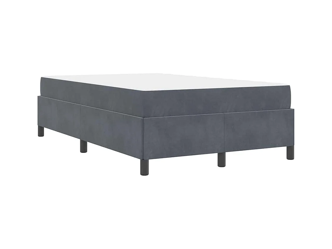 Struttura letto 120 x 200 cm in velluto grigio scuro, grigio e bianco