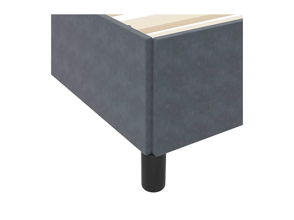 Struttura letto 120 x 200 cm in velluto grigio scuro, grigio e bianco