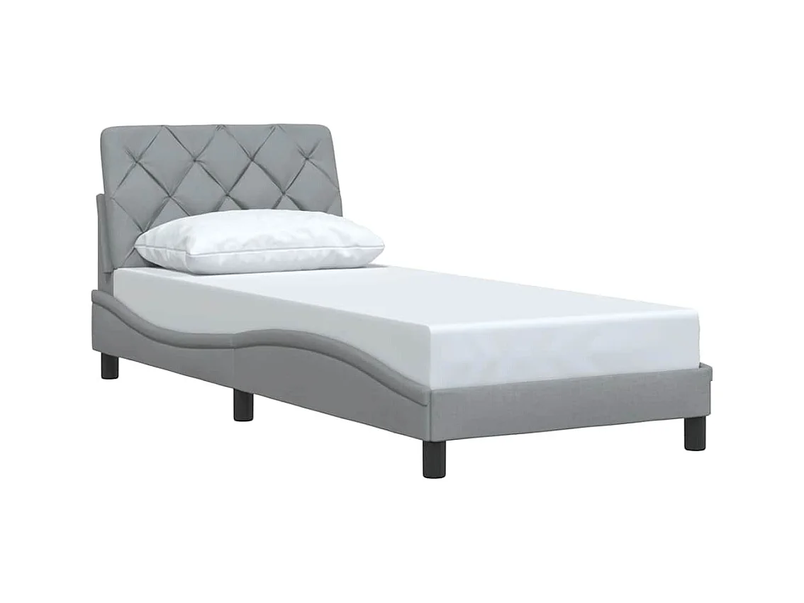 Struttura letto senza materasso tessuto grigio chiaro 90x190 cm