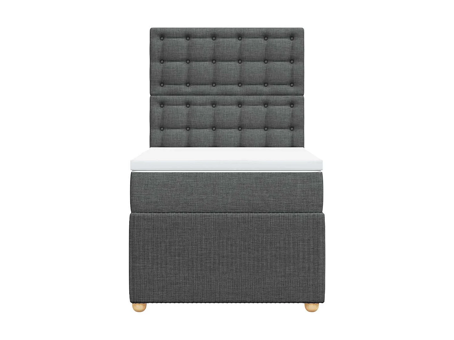 Rete a doghe con materasso Tessuto grigio scuro 90x200 cm