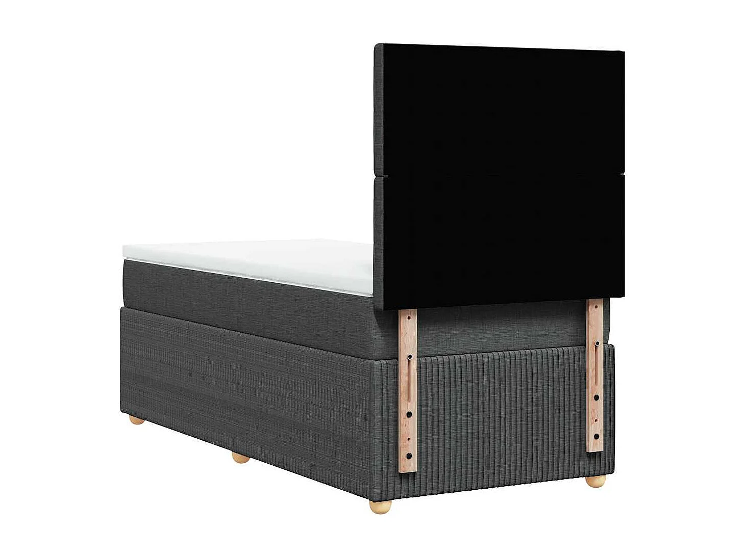 Rete a doghe con materasso Tessuto grigio scuro 90x200 cm