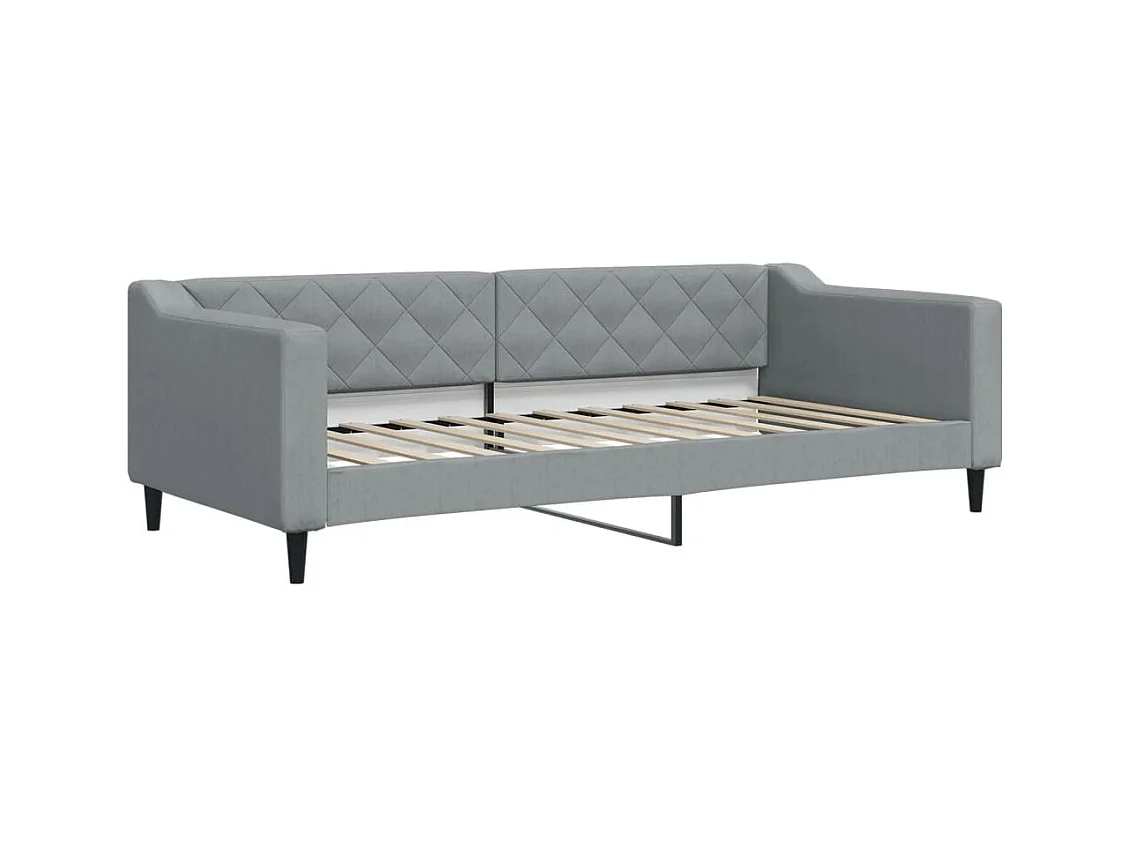 Divano letto con materasso grigio chiaro 90x200 cm tessuto