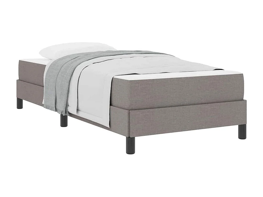 Lit à ressorts avec matelas Taupe 90 x 190 cm tissu