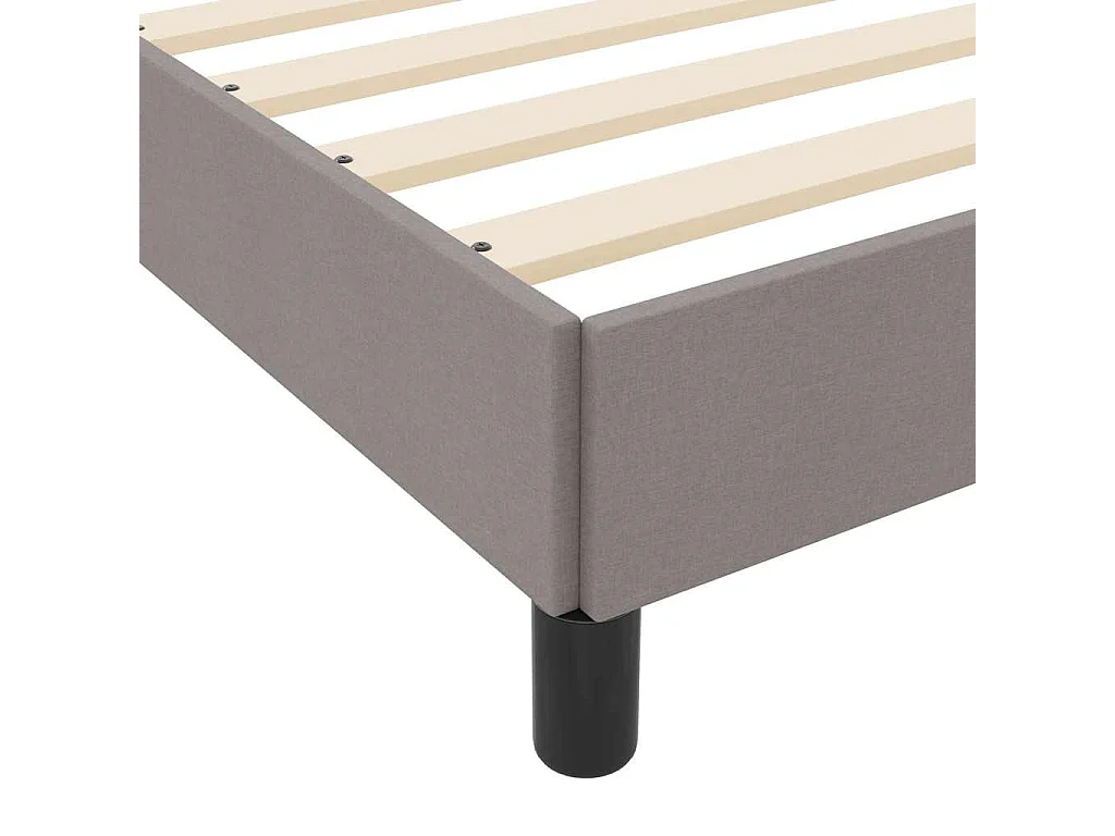 Lit à ressorts avec matelas Taupe 90 x 190 cm tissu