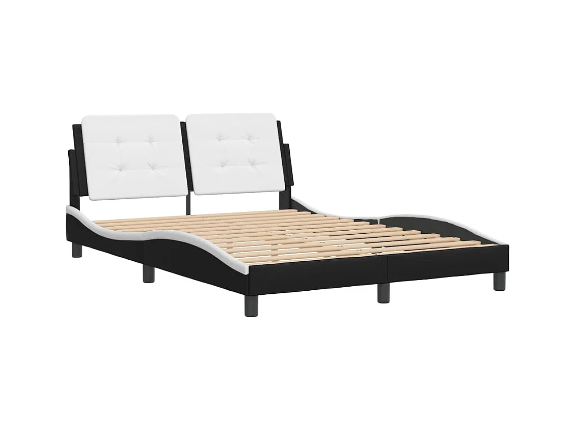 Bedframe zonder matras zwart-wit 140x200 cm kunstleer