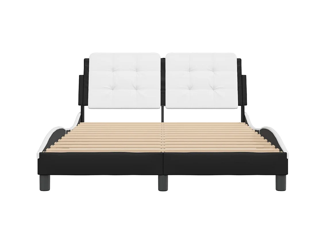 Bedframe zonder matras zwart-wit 140x200 cm kunstleer