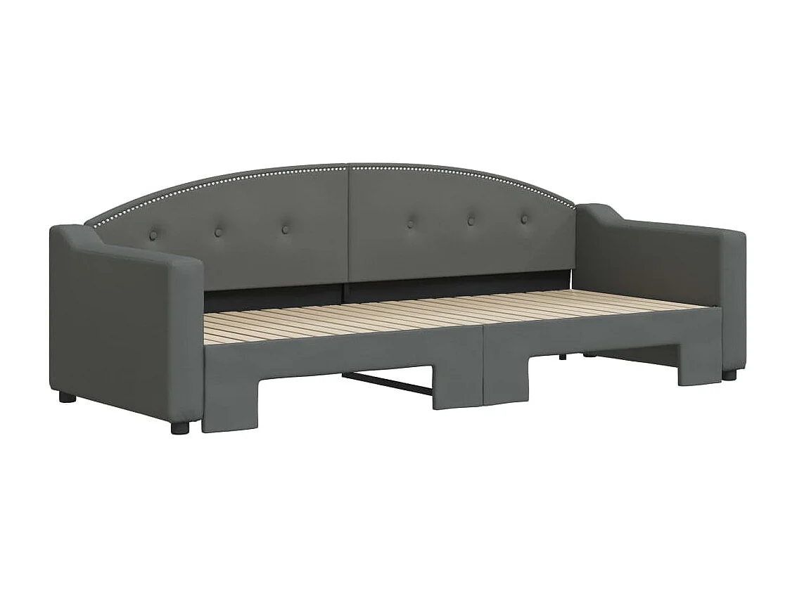 Dagbed met onderschuifbed zonder matras donkergrijs 80x200 cm